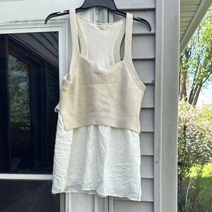 5 for $25 Women's Cream Layered Tank Top